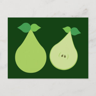 Moderne groene peren briefkaart