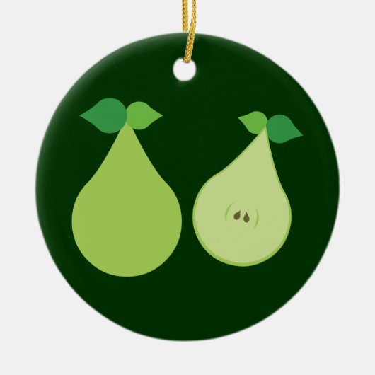Moderne groene peren keramisch ornament (Voorkant)