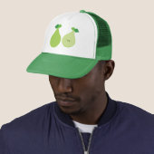 Moderne groene peren trucker pet (In situ)