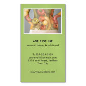 Moderne Groene Persoonlijke Trainer en Nutritionis Magnetisch Visitekaartje (Voorkant Verticaal)