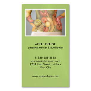 Moderne Groene Persoonlijke Trainer en Nutritionis Magnetisch Visitekaartje