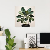 Moderne groene Plant illustratie Poster (Thuiskantoor)