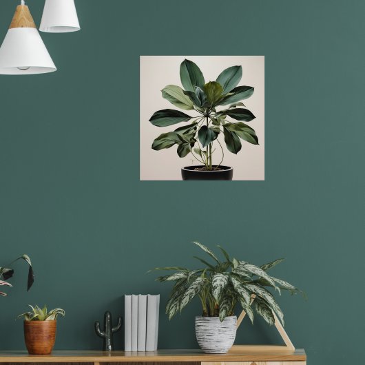 Moderne groene Plant illustratie Poster (Woonkamer 1)