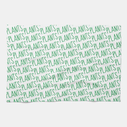 Moderne Groene Planten Patroonpatroon op basis van Theedoek (Horizontaal)