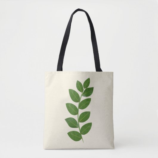 Moderne groene plantenbladeren tote bag (Voorkant)