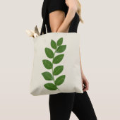 Moderne groene plantenbladeren tote bag (Dichtbij)
