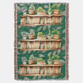 Moderne groene plantenplank leest boeken deken (Voorkant Verticaal)