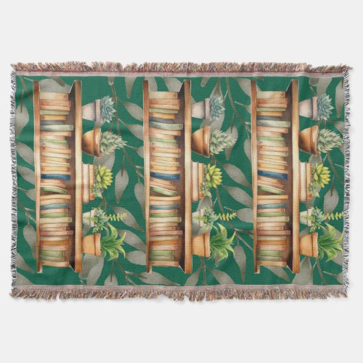 Moderne groene plantenplank leest boeken deken (Voorkant)