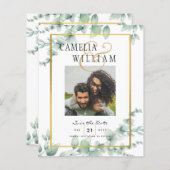 Moderne Groene PLATATJE Huwelijksaankondiging Bewa (Voorkant / Achterkant)
