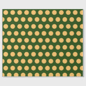 Moderne Groene Polka Dots Kerstmis Cadeaupapier (Vlak)
