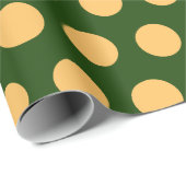 Moderne Groene Polka Dots Kerstmis Cadeaupapier (Rol Hoek)