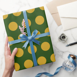 Moderne groene polka stippen Kerstmis Cadeaupapier