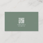 Moderne Groene Professionele QR Code Foto Logo Visitekaartje (Achterkant)