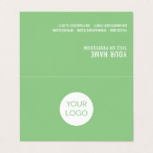 Moderne groene professionele Visitekaartjes met Lo (Buitenkant ongevouwen)