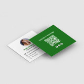 Moderne groene QR-code sociale media foto Vierkante Visitekaartje