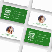 Moderne groene QR-code sociale media foto Visitekaartje