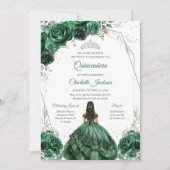 Moderne Groene Quinceanera Uitnodiging (Voorkant)