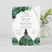 Moderne Groene Quinceanera Uitnodiging (Staand voorkant)