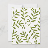 Moderne groene rode bessen typografie Holiday Part Kaart (Achterkant)