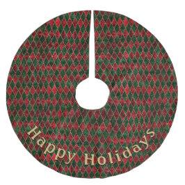 Moderne Groene Rode Diamant Patroon Persoonlijk Be Kerstboom Rok
