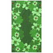 Moderne groene rode ladybug snijdt bladeren in tafelkleed (Voorkant)