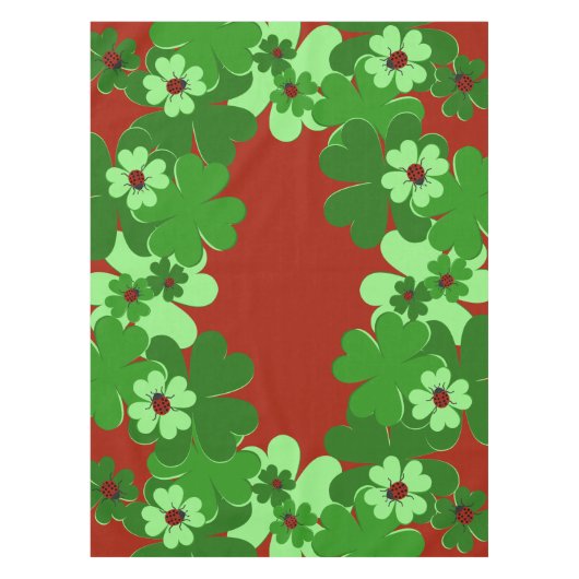 Moderne groene, rode lieveheersbeestje insect & kl tafelkleed (Voorkant)