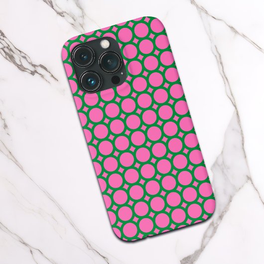 Moderne groene & roze Abstracte geometrische cirke Case-Mate iPhone Case