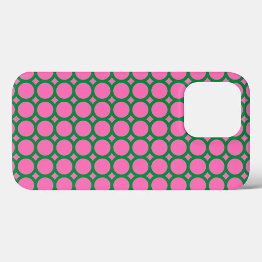 Moderne groene & roze Abstracte geometrische cirke Case-Mate iPhone Case (Achterkant (horizontaal))