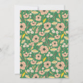 Moderne Groene Roze Bloem Foto Afstuderen Aankondiging (Achterkant)