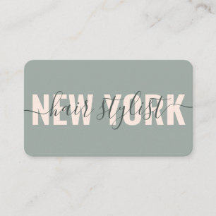 Moderne groene roze haarstylist script visitekaartje