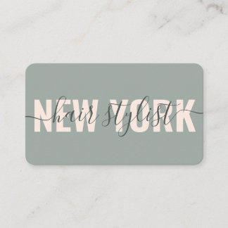 Moderne groene roze haarstylist script visitekaartje