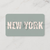 Moderne groene roze haarstylist script visitekaartje (Voorkant)