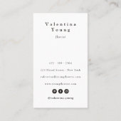 Moderne groene roze lijn kunst bloementekening ele visitekaartje (Achterkant)