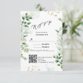 Moderne Groene RSVP Kaart Uitnodiging (Staand voorkant)