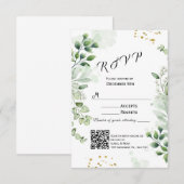 Moderne Groene RSVP Kaart Uitnodiging (Voorkant / Achterkant)