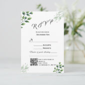 Moderne Groene RSVP Kaart Uitnodiging (Staand voorkant)