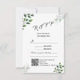 Moderne Groene RSVP Kaart Uitnodiging