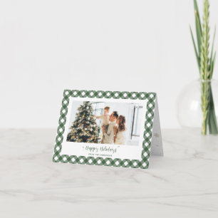 Moderne groene ruit kalligrafie foto feestdagen kaart