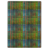 Moderne groene ruit tartan naam initiaal monogram klembord (Achterkant)