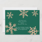Moderne Groene Rustieke Sneeuwvlok 3 Foto Kerstmis Feestdagenkaart (Achterkant)