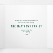 Moderne Groene Rustieke Sneeuwvlok Feestelijke 3 F Drieluik Wenskaart (Binnenkant midden)