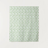 Moderne groene sappige bladeren op wit wandkleed (Voorkant)