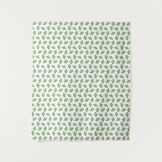 Moderne groene sappige bladeren op wit wandkleed (Voorkant)