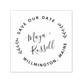 Moderne Groene Save The Date Zelfinktende Stempel (Design)
