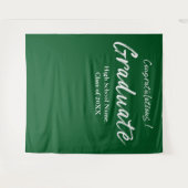 Moderne groene script Gefeliciteerde afgestudeerde Wandkleed (Voorkant (horizontaal))