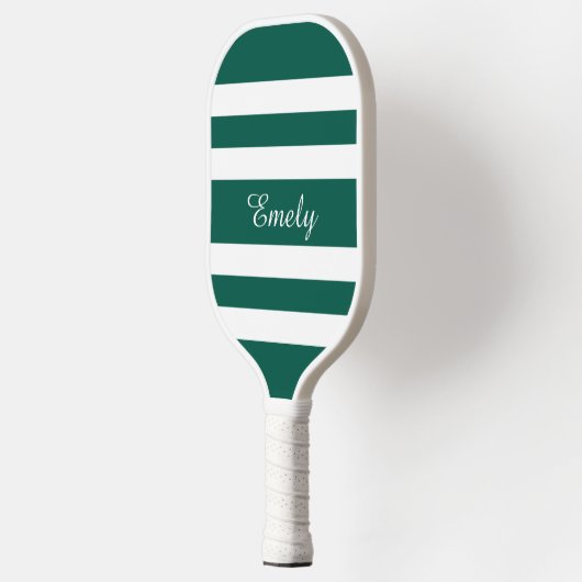 Moderne Groene Script Naam Pickleball Paddle (Links)