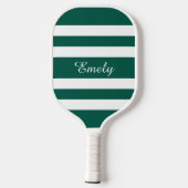 Moderne Groene Script Naam Pickleball Paddle (Achterkant)