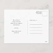 Moderne groene scriptfoto minimalistisch kerstfees feestdagenkaart (Achterkant)