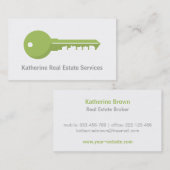 Moderne groene sleutelwoningen Real Estate Realtor Visitekaartje (Voorkant / Achterkant)
