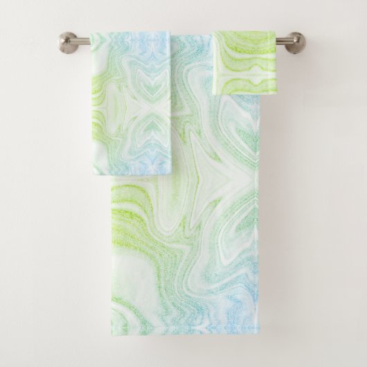 Moderne groene smeltophoping met marmer bad handdoek (Insitu)